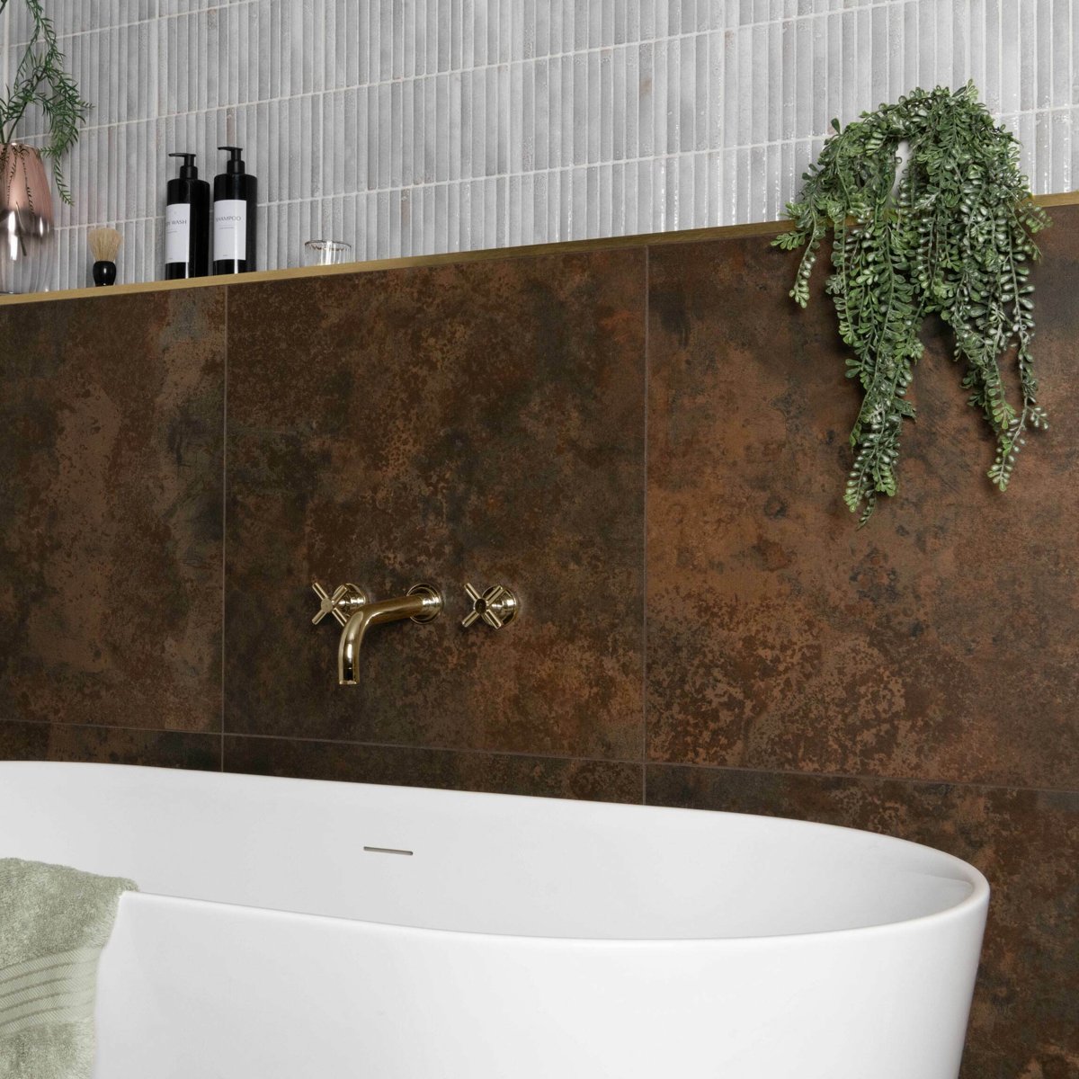 Metallique Cobre Lapato 60x60 — alternative angle, buy floor tile UK