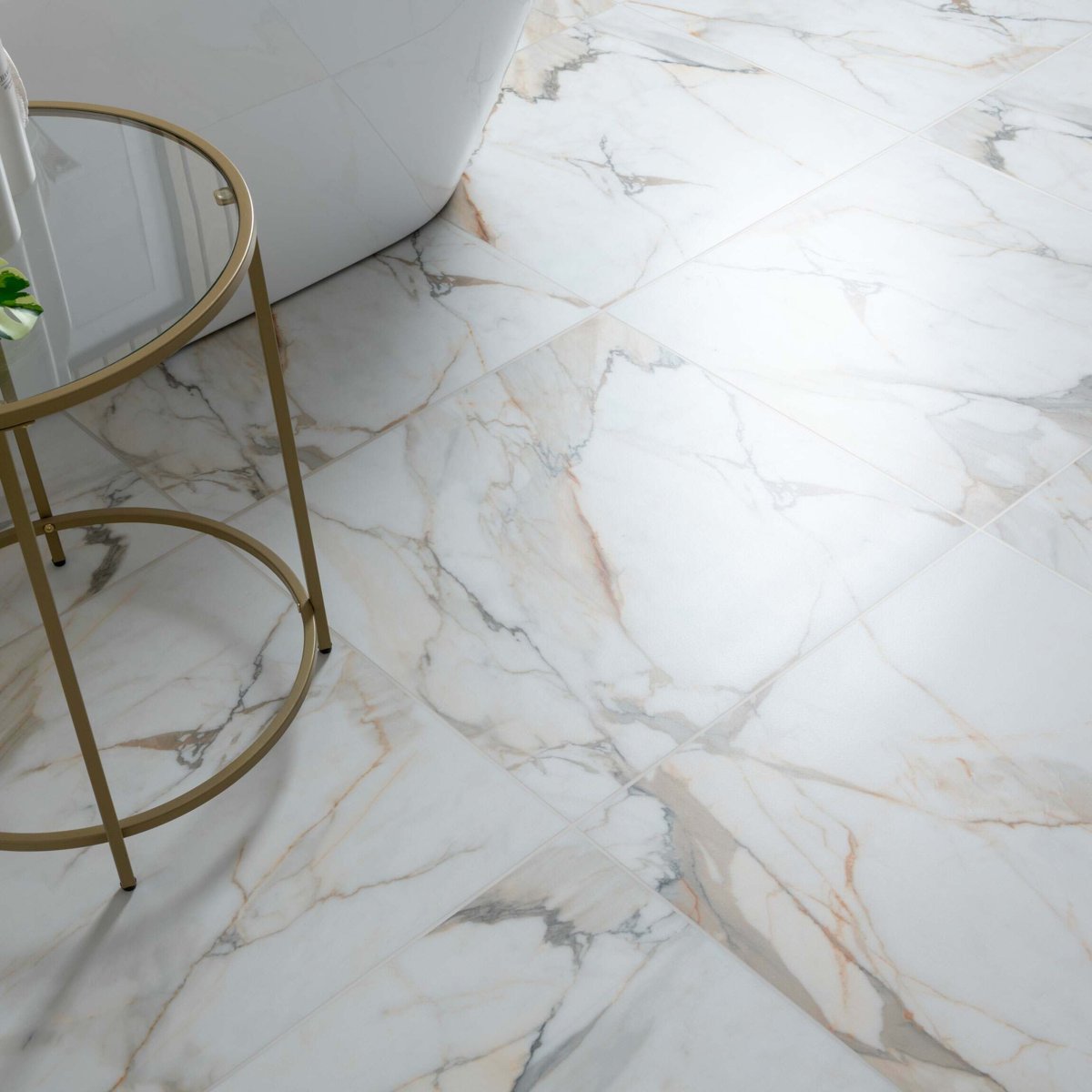 Makrana California White Matt Wall and Floor Tiles — detail view, buy floor tile UK