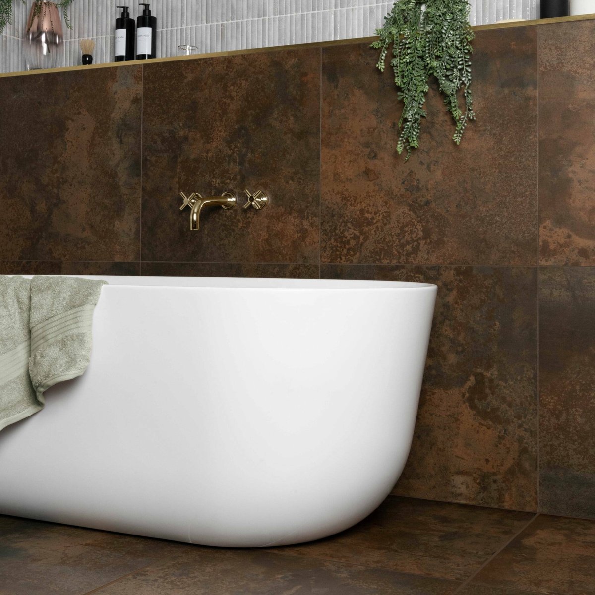 Metallique Cobre Lapato 60x60 — detail view, buy floor tile UK