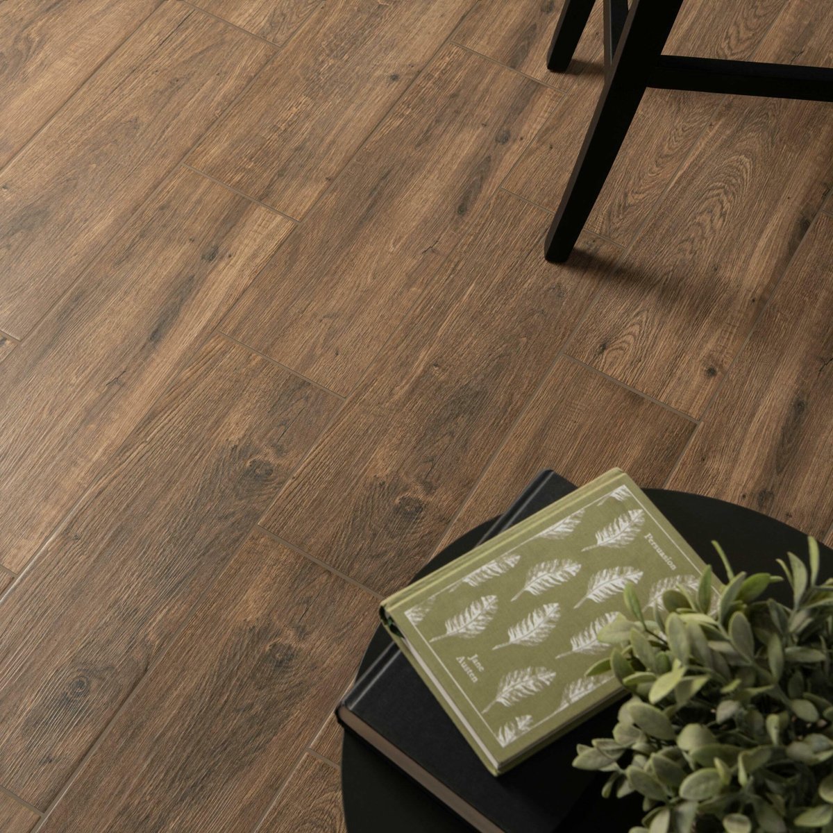 Star Wood Stylewood Brown Oak Wood Effect Tile — alternative angle, buy tile UK