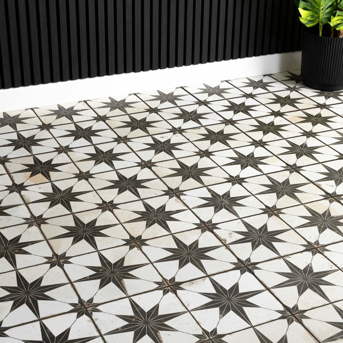 Vintage Industrial Star-N 450x450 — close-up of the tile surface, buy floor tile UK