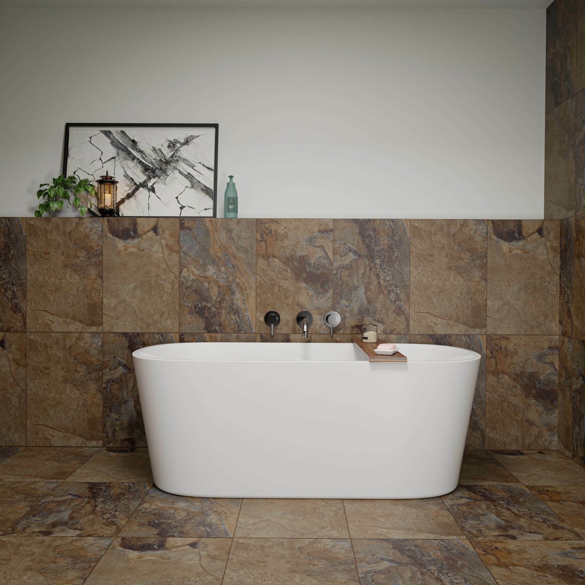 Keystone Brown Matt Wall and Floor Tiles — alternative angle, buy floor tile UK