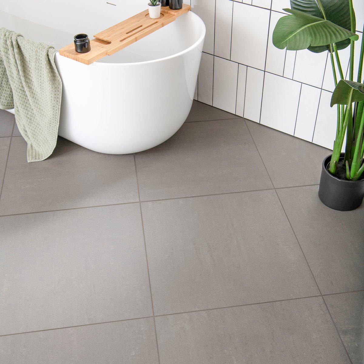 Gems Lounge Stone Effect Matt Anthracite 600x600 — close-up of the tile surface, buy floor tile UK