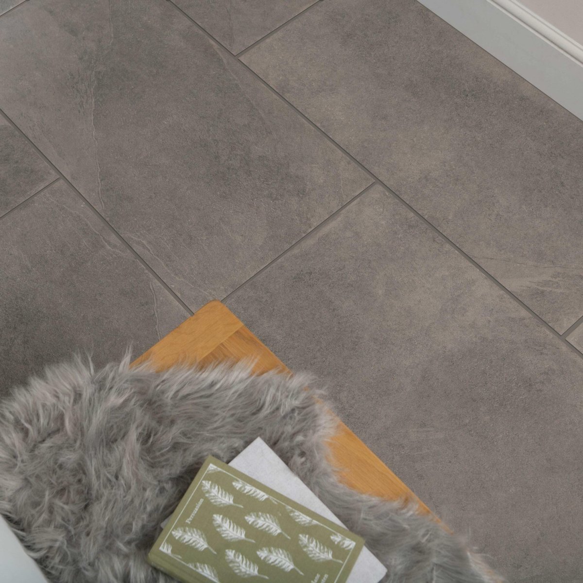Proxi Grigio Stone Effect Tiles 48x96 — detail view, buy floor tile UK