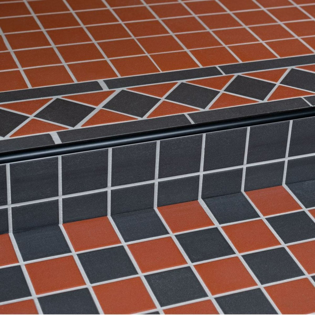Victorian Black Mosaic — alternative angle, buy tile UK
