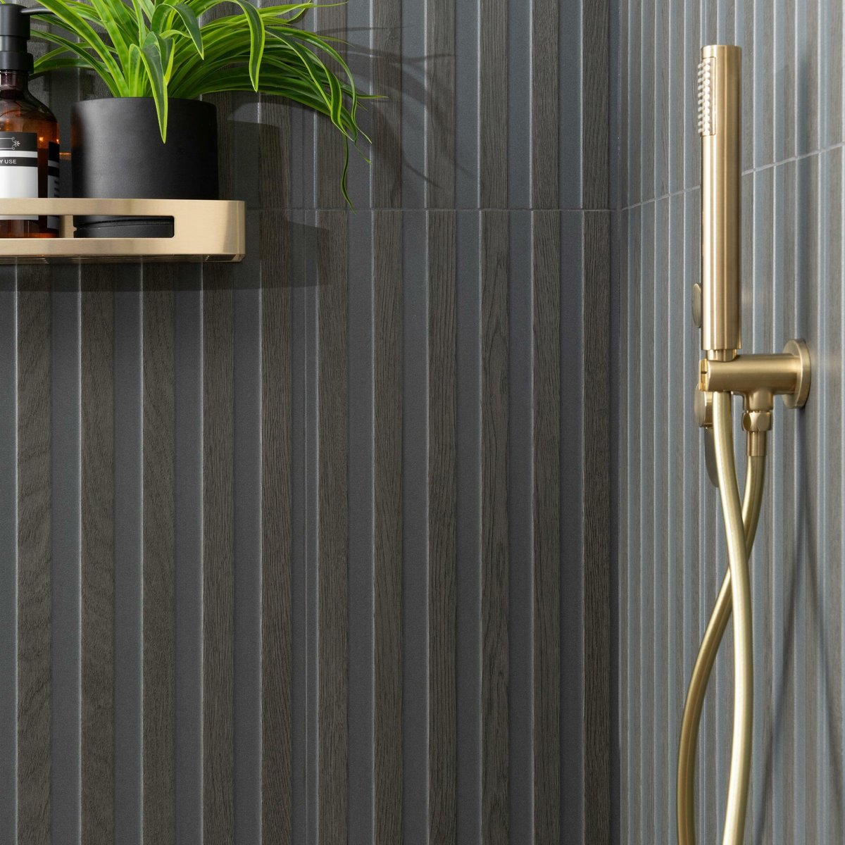 Jarel Wengue Wood Effect Tile — installed room setting, buy tile UK