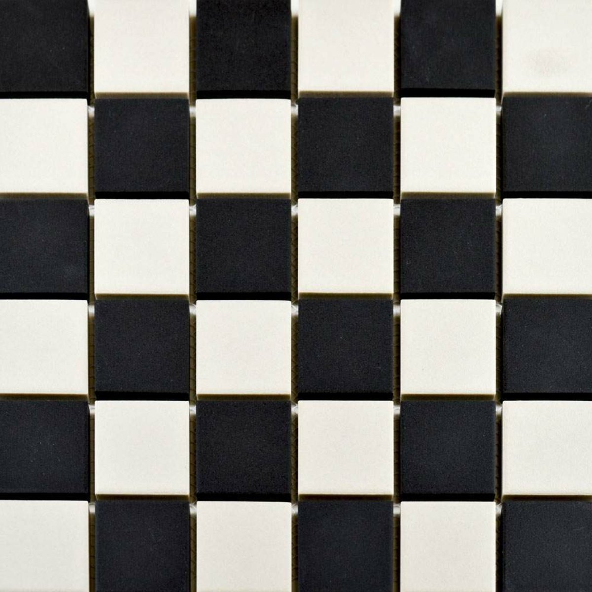 Victorian White & Black Chequer Mosaic — close-up of the tile surface, buy tile UK