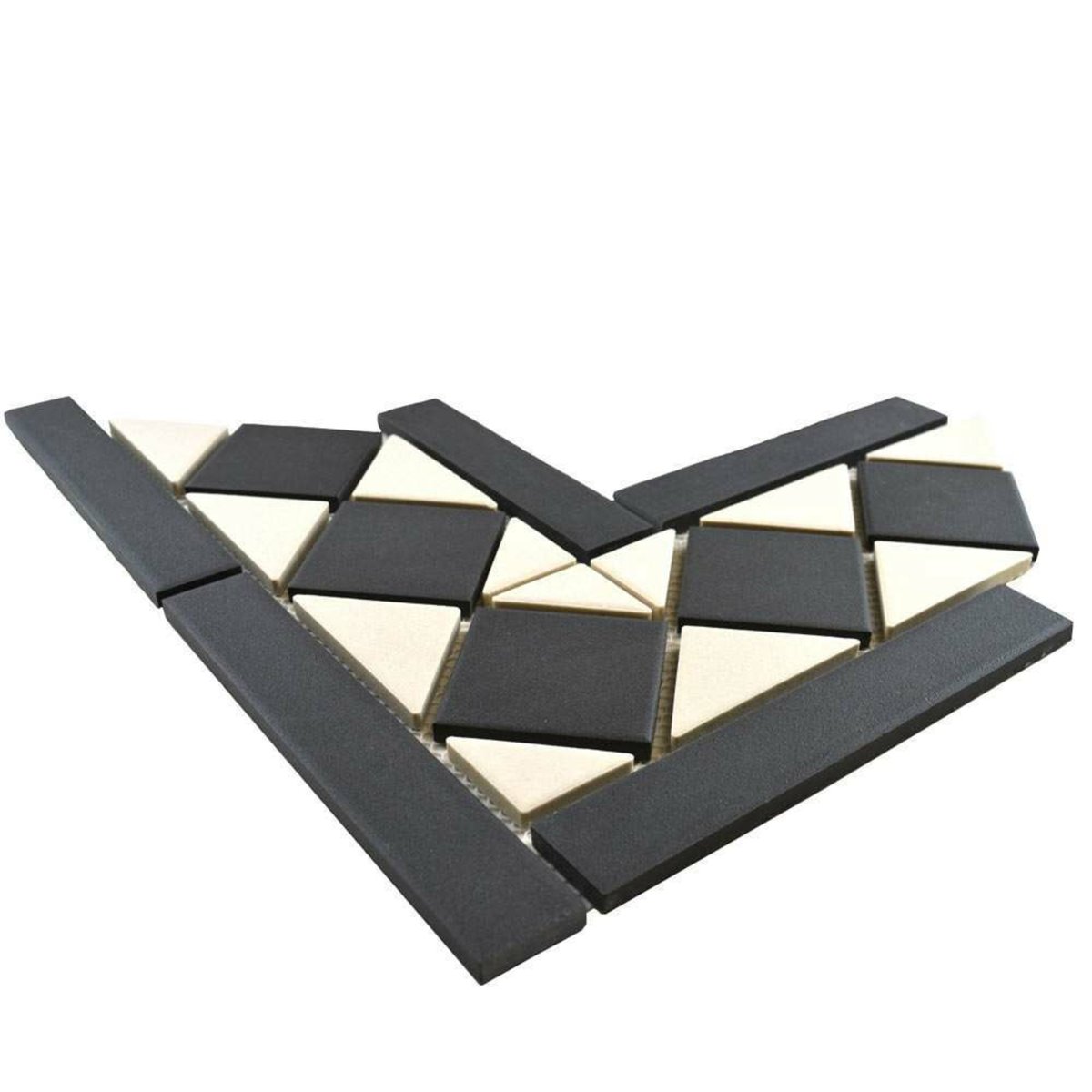 Victorian White & Black Corner — detail view, buy tile UK