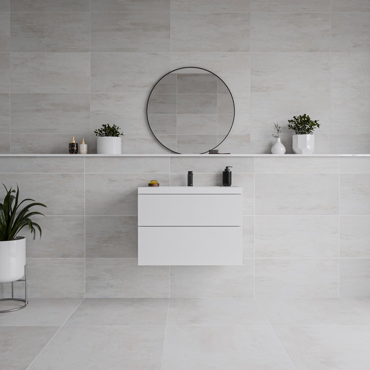 Metallique Blanco Lapato 60x60 — detail view, buy floor tile UK