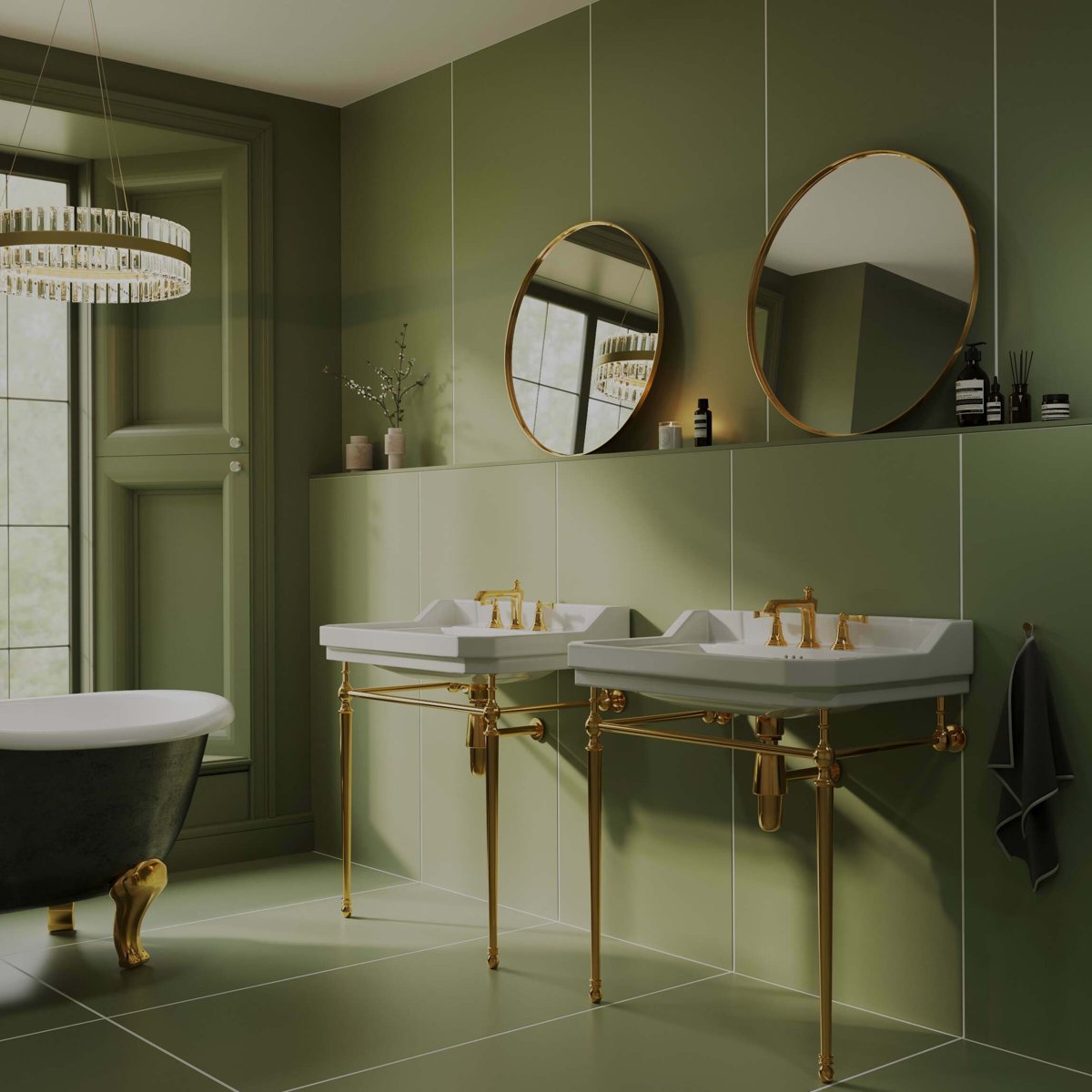 Cielo Verde Green Matt Plain Tiles 1198x598 — close-up of the tile surface, buy wall tile UK