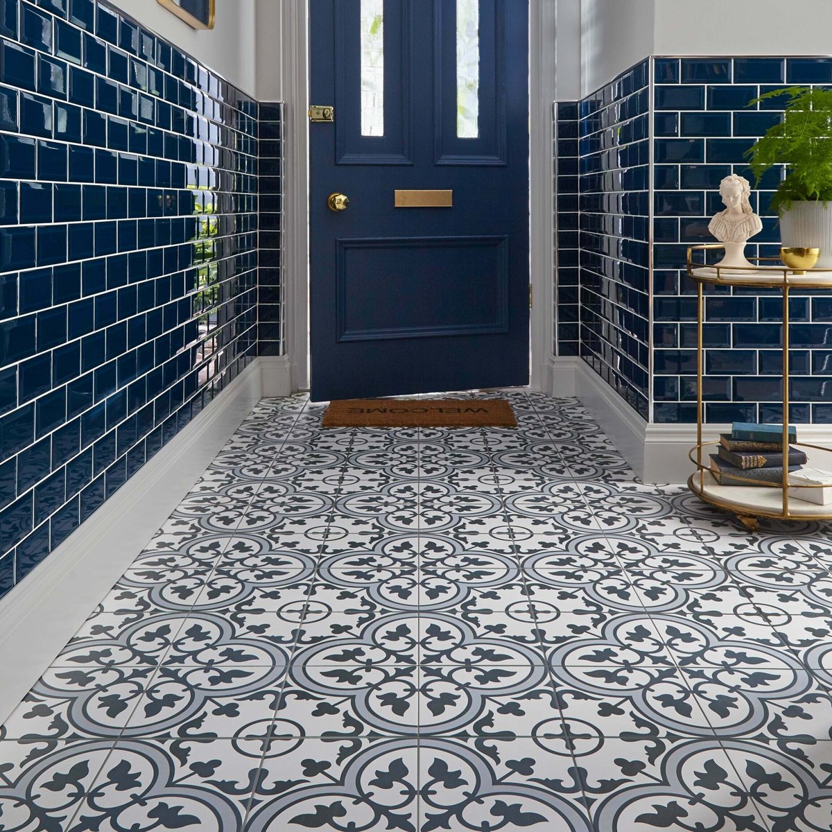 Bourton Marina Blue — detail view, buy floor tile UK