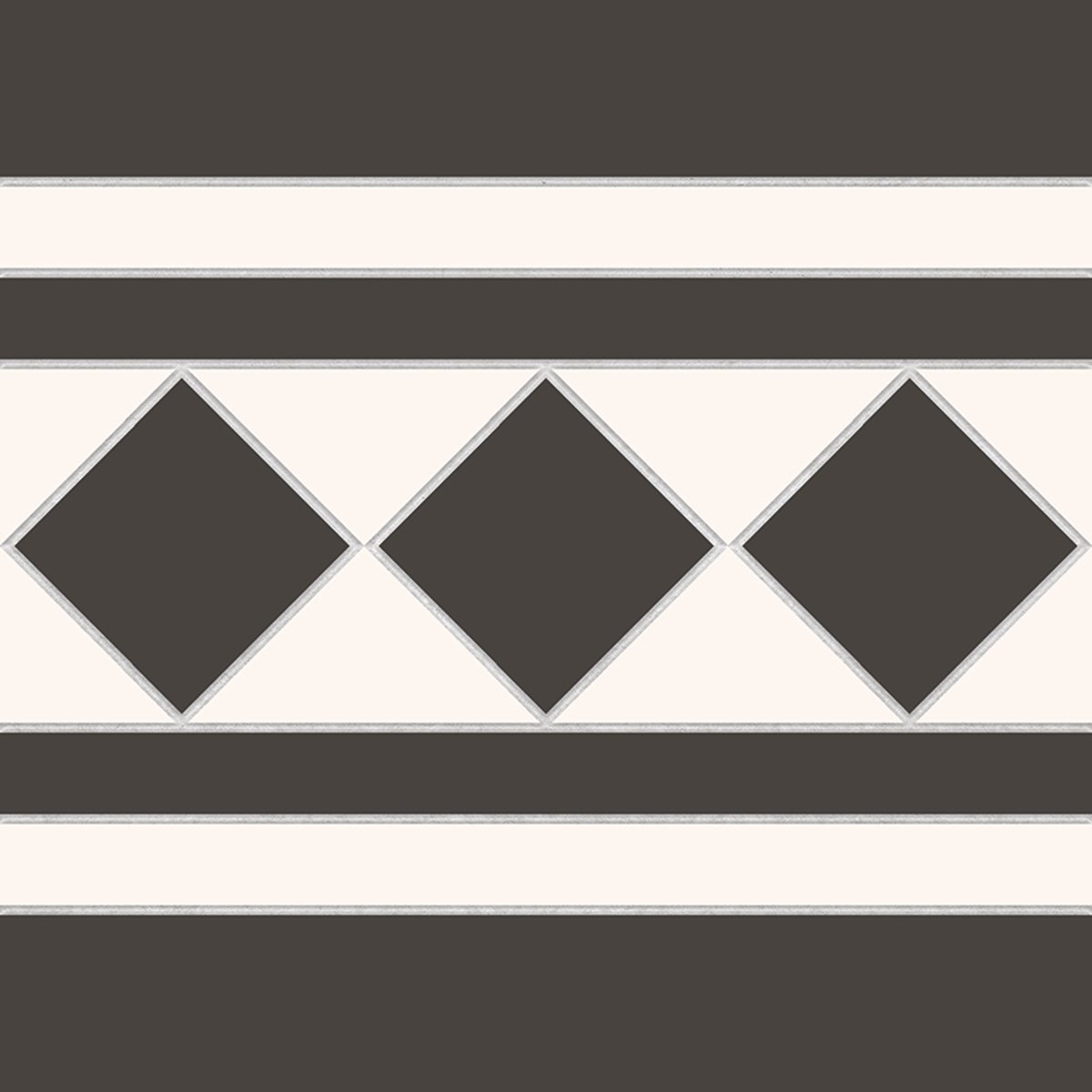 Victorian Bristol Black & White Border Anti Slip Porcelain Tile — close-up of the tile surface, buy tile UK