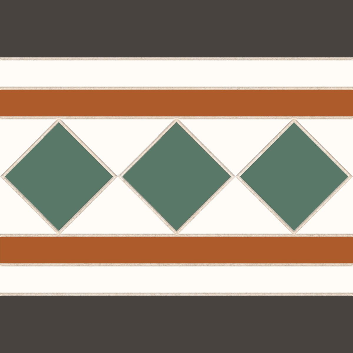 Victorian Bristol Green & White Border Anti Slip Porcelain Tile — close-up of the tile surface, buy tile UK