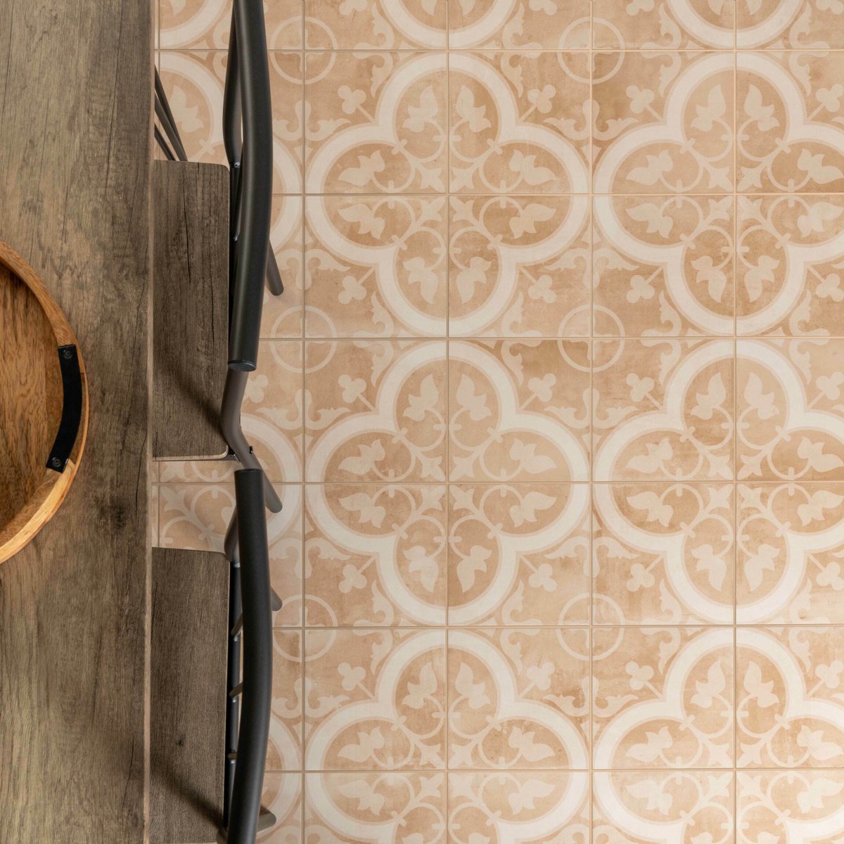 Bourton Cotto Terracotta Orange Pattern Wall and Floors Tiles — alternative angle, buy floor tile UK
