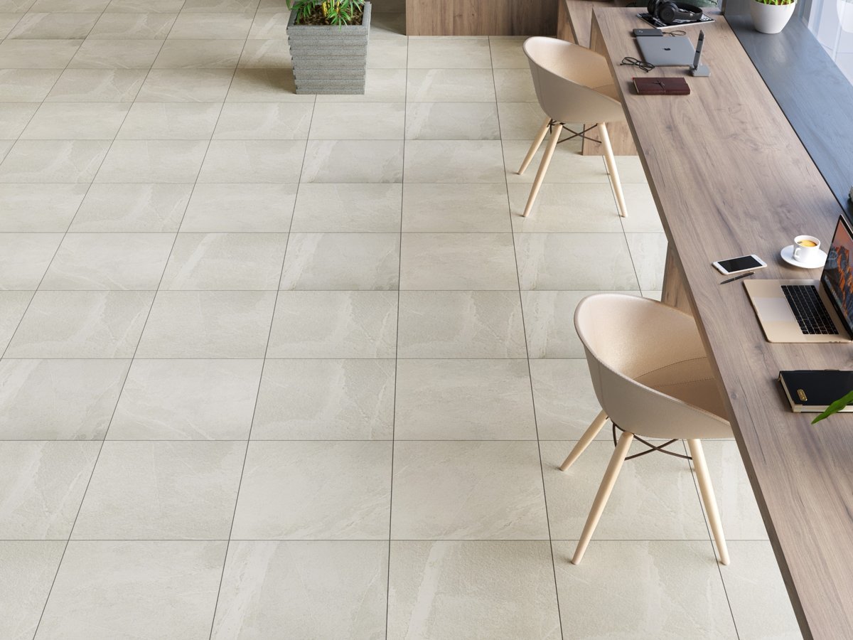 Magma Ivory Matt Wall and Floor Tiles — close-up of the tile surface, buy tile UK