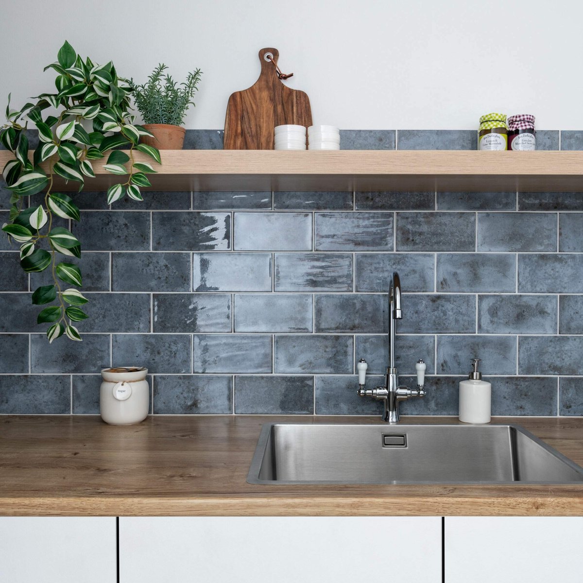 Wall Tiles — Blue Ceramic wall tile from the Farringdon range