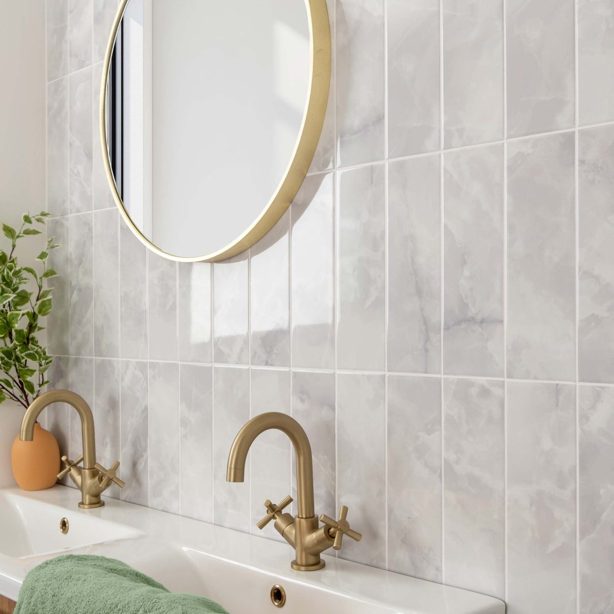 Onix Smoke Marble Effect Tile — installed room setting, buy tile UK