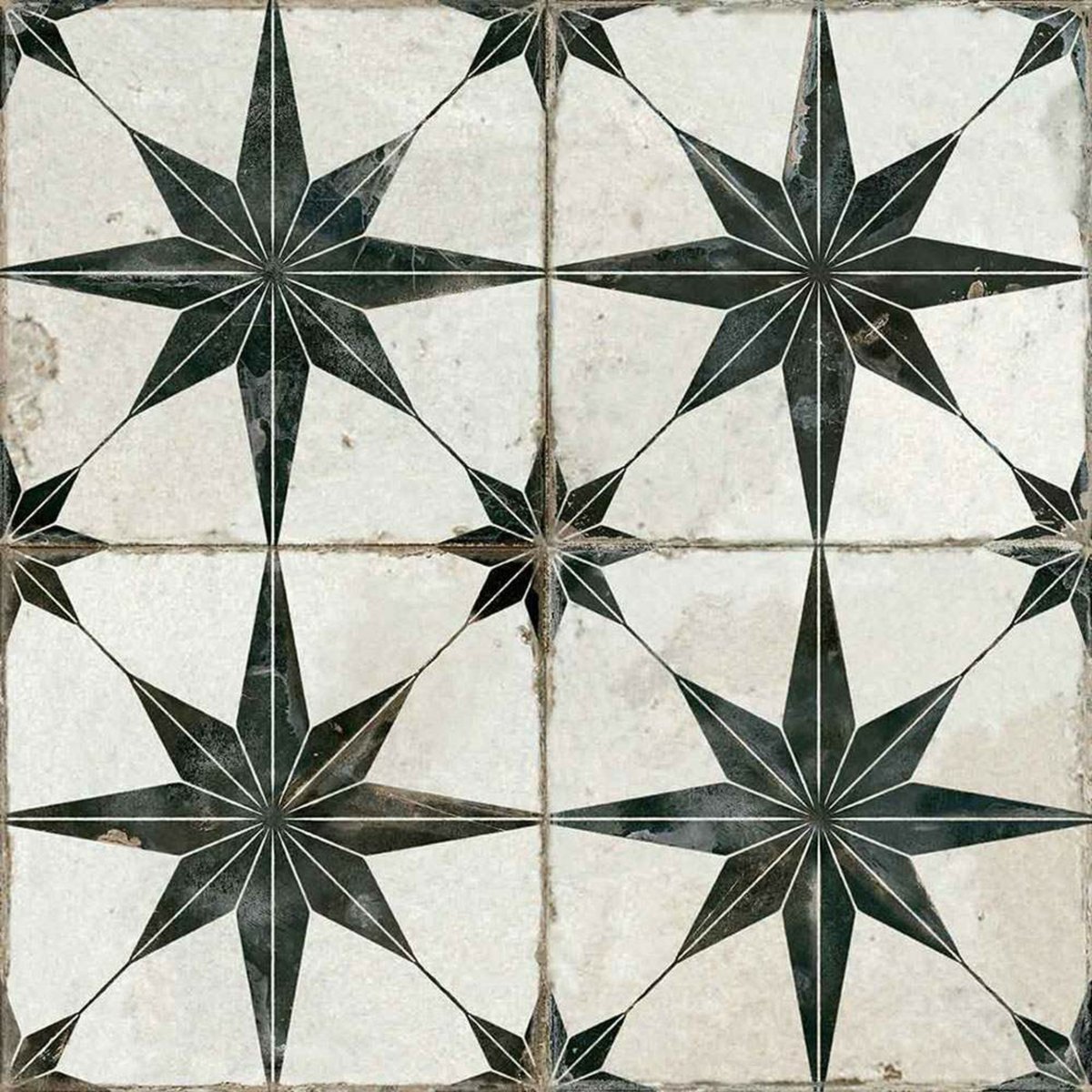 Vintage Industrial Star-N 450x450 — detail view, buy floor tile UK