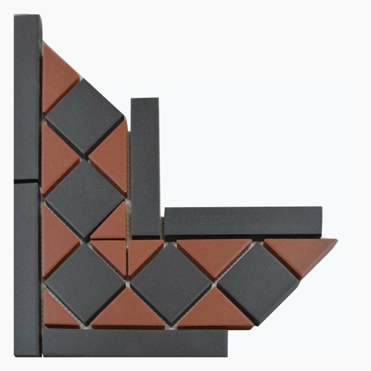 Victorian Red & Black Corner — close-up of the tile surface, buy tile UK