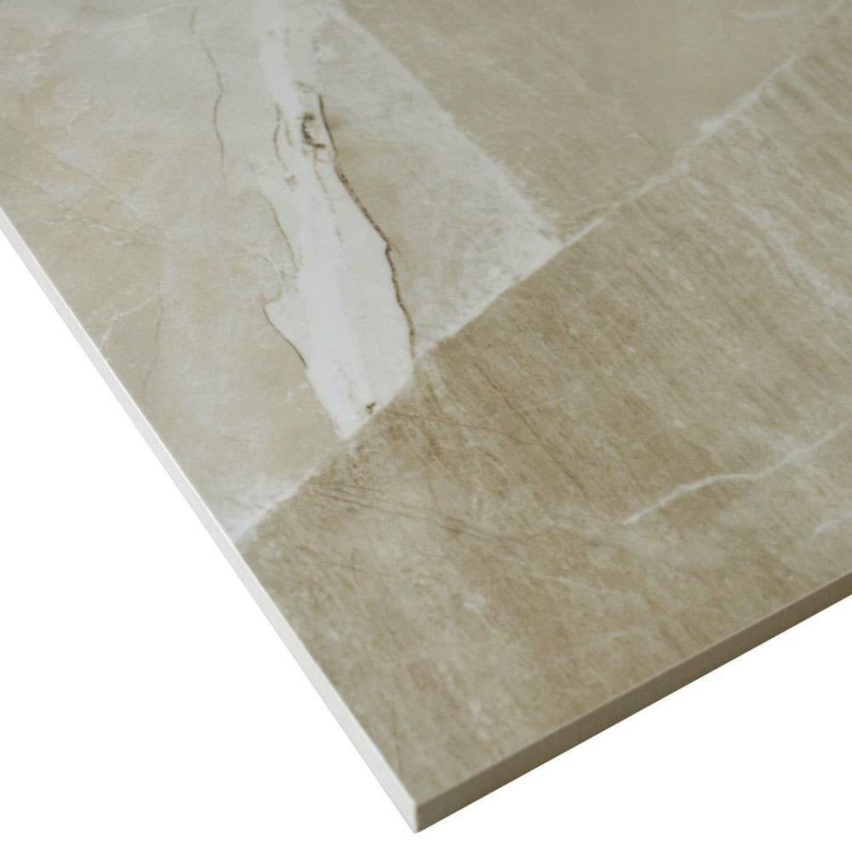 Kashmir Hueso Pulido/Leviglass Marble Effect Tile 600x600 — detail view, buy floor tile UK