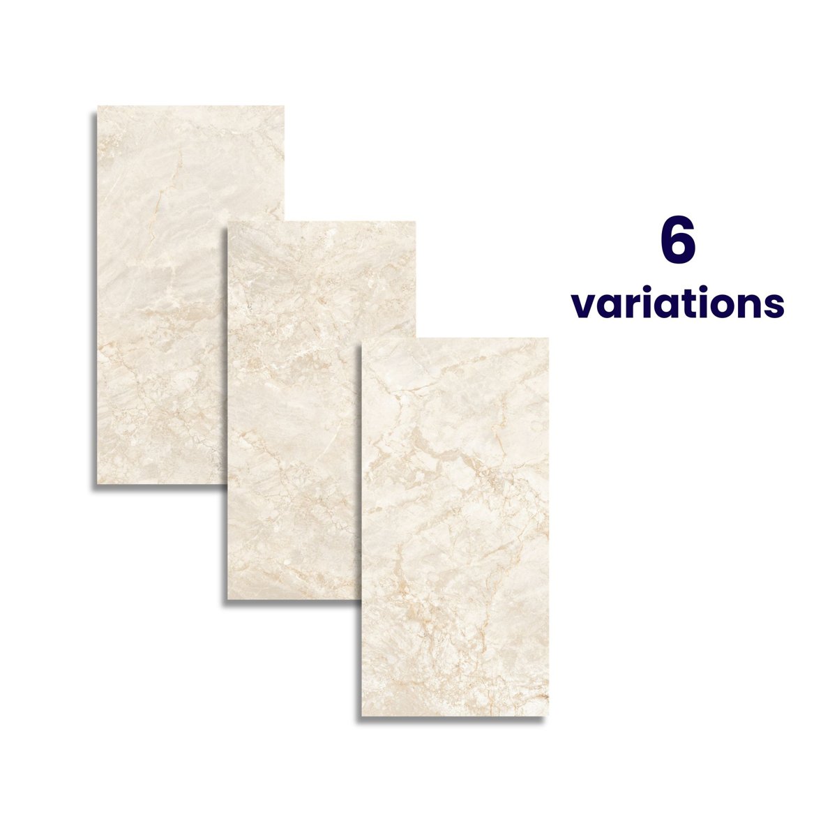 Tolana Ivory Marble Effect Large Polished Porcelain Tiles — alternative angle, buy tile UK