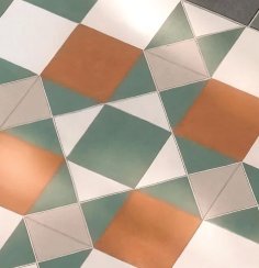 Victorian Bristol Green & White Border Anti Slip Porcelain Tile — detail view, buy tile UK