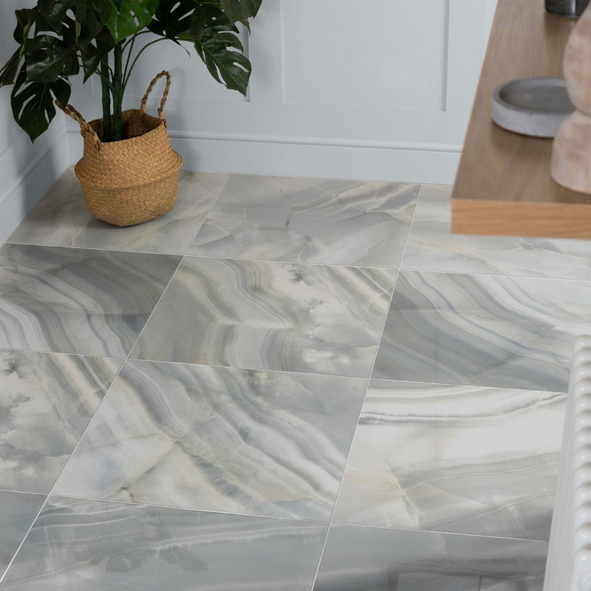 Rodas Smerato Marble Effect Tiles 600x600 — alternative angle, buy floor tile UK