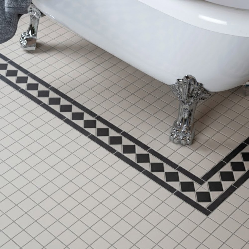 Victorian White Mosaic — close-up of the tile surface, buy tile UK