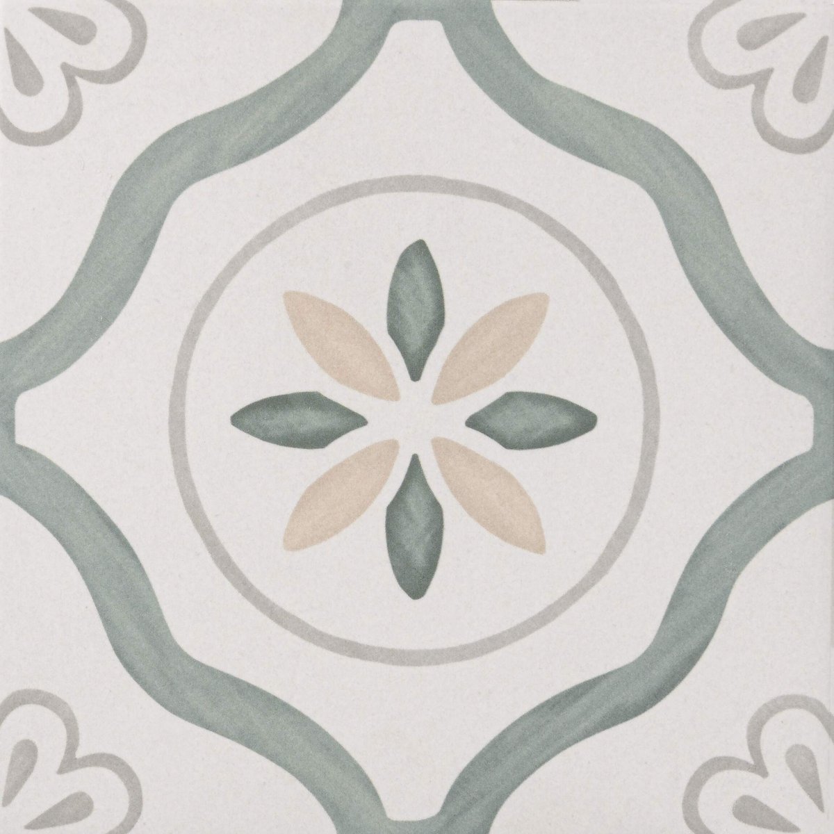 Sirocco Green Petals — close-up of the tile surface, buy floor tile UK