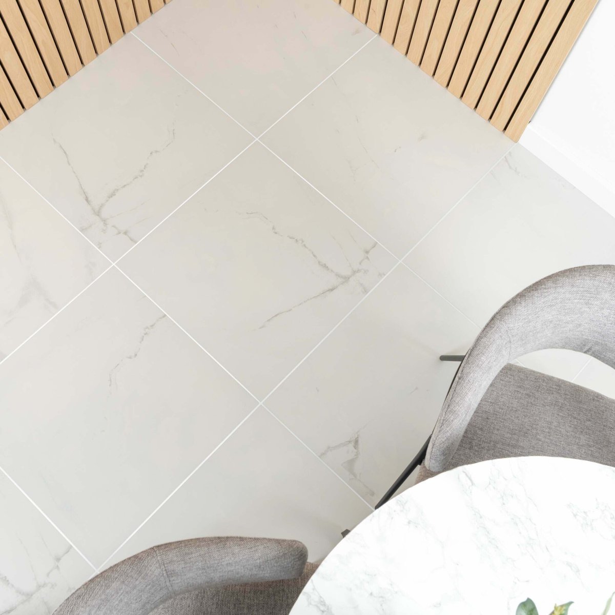 Makrana Vanilla Grey Matt Wall and Floor Tiles — alternative angle, buy floor tile UK