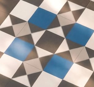 Victorian Bristol Blue & White Border Anti Slip Porcelain Tile — detail view, buy tile UK