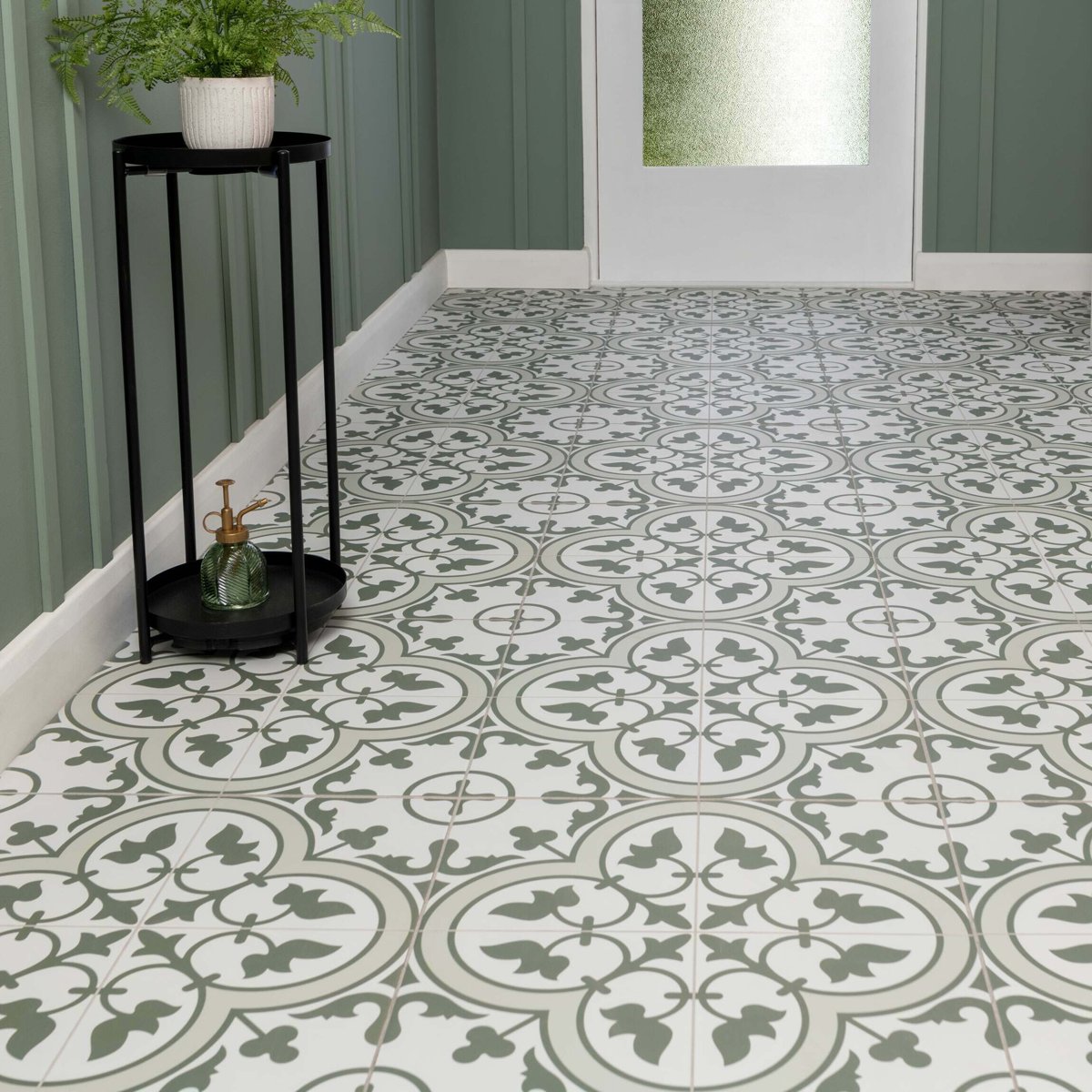 Bourton Olive Green — alternative angle, buy floor tile UK