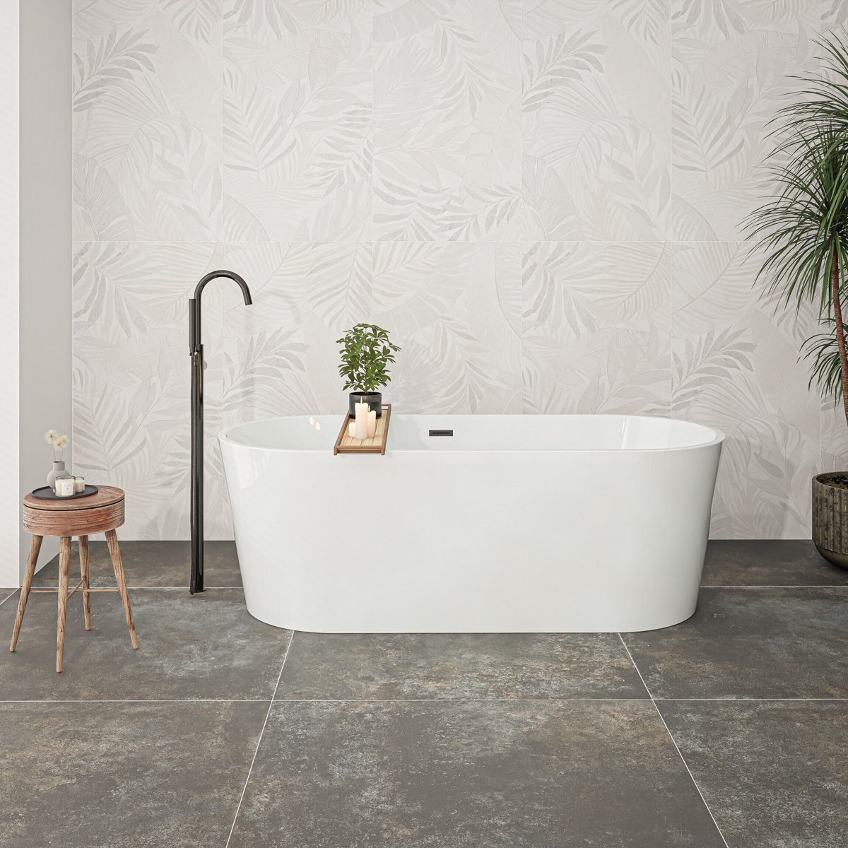 Forall White Matt Patterned Wall Tiles — detail view, buy wall tile UK