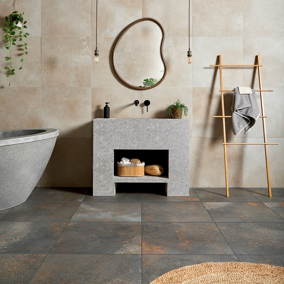 Yuri® Basalto 583x583 — alternative angle, buy floor tile UK