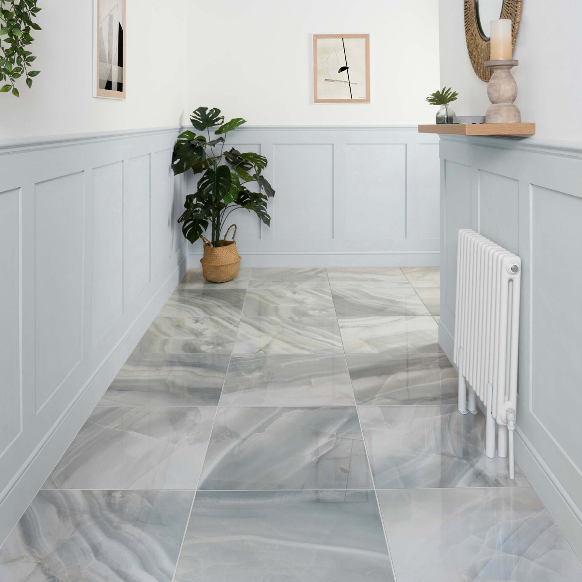Rodas Smerato Marble Effect Tiles 600x600 — close-up of the tile surface, buy floor tile UK