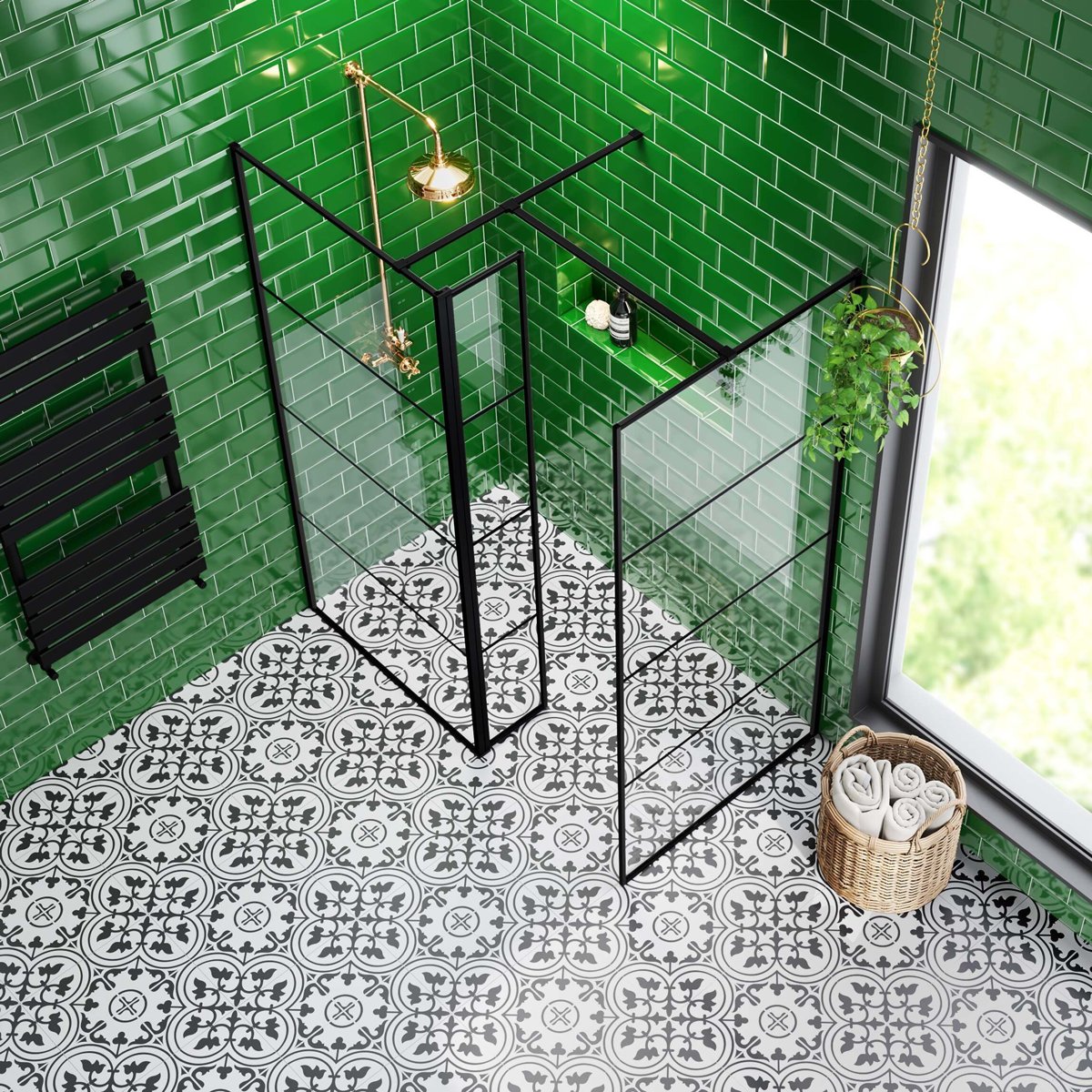 Bourton Monochrome Black — alternative angle, buy floor tile UK