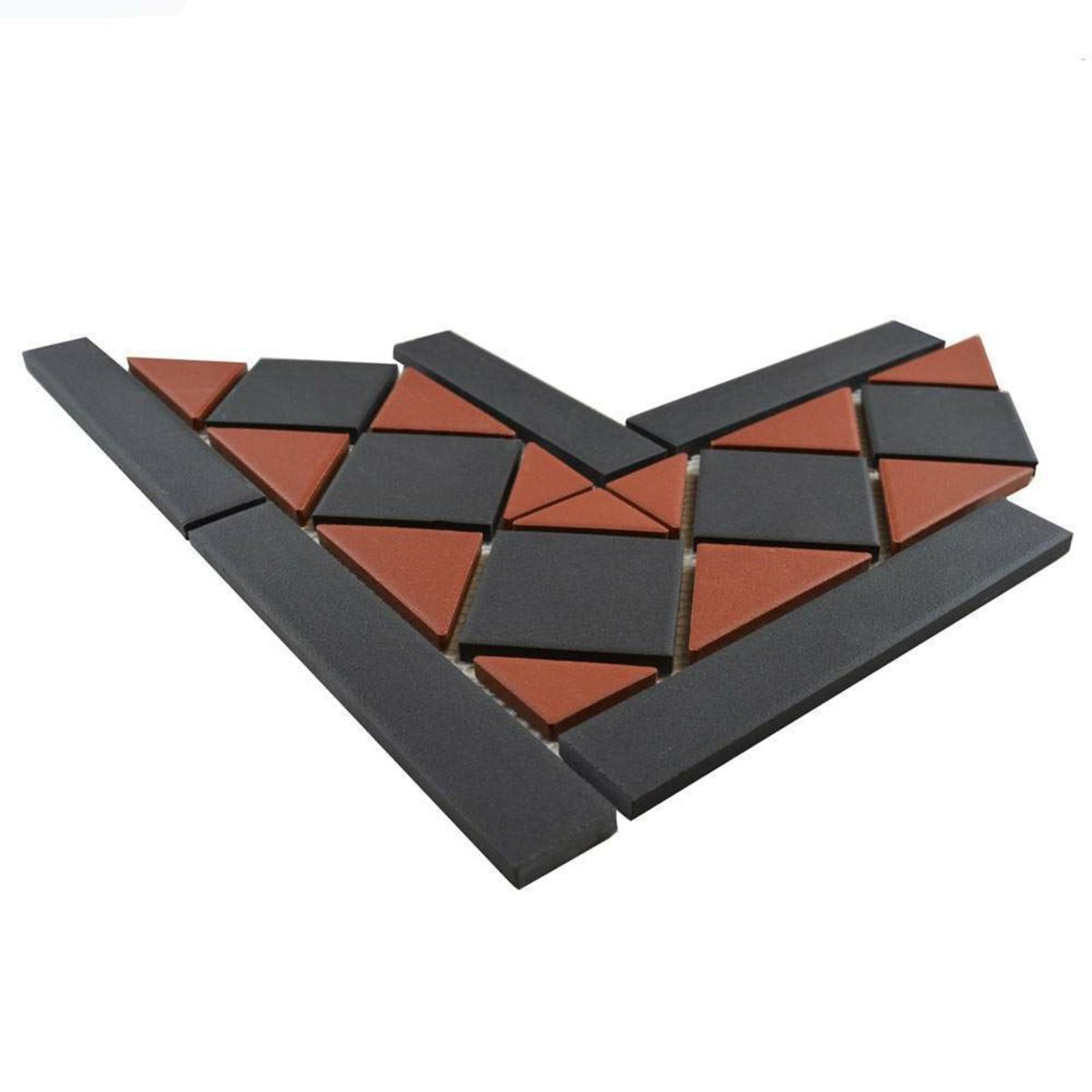 Victorian Red & Black Corner — detail view, buy tile UK