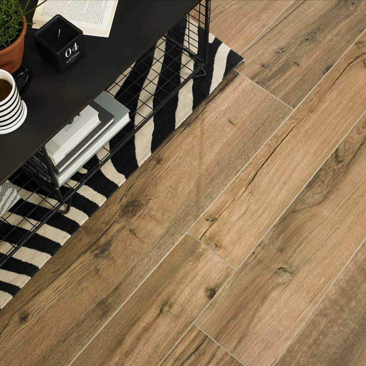 Mumble C Honey Oak Wood Effect Tile 195x1215 — detail view, buy floor tile UK