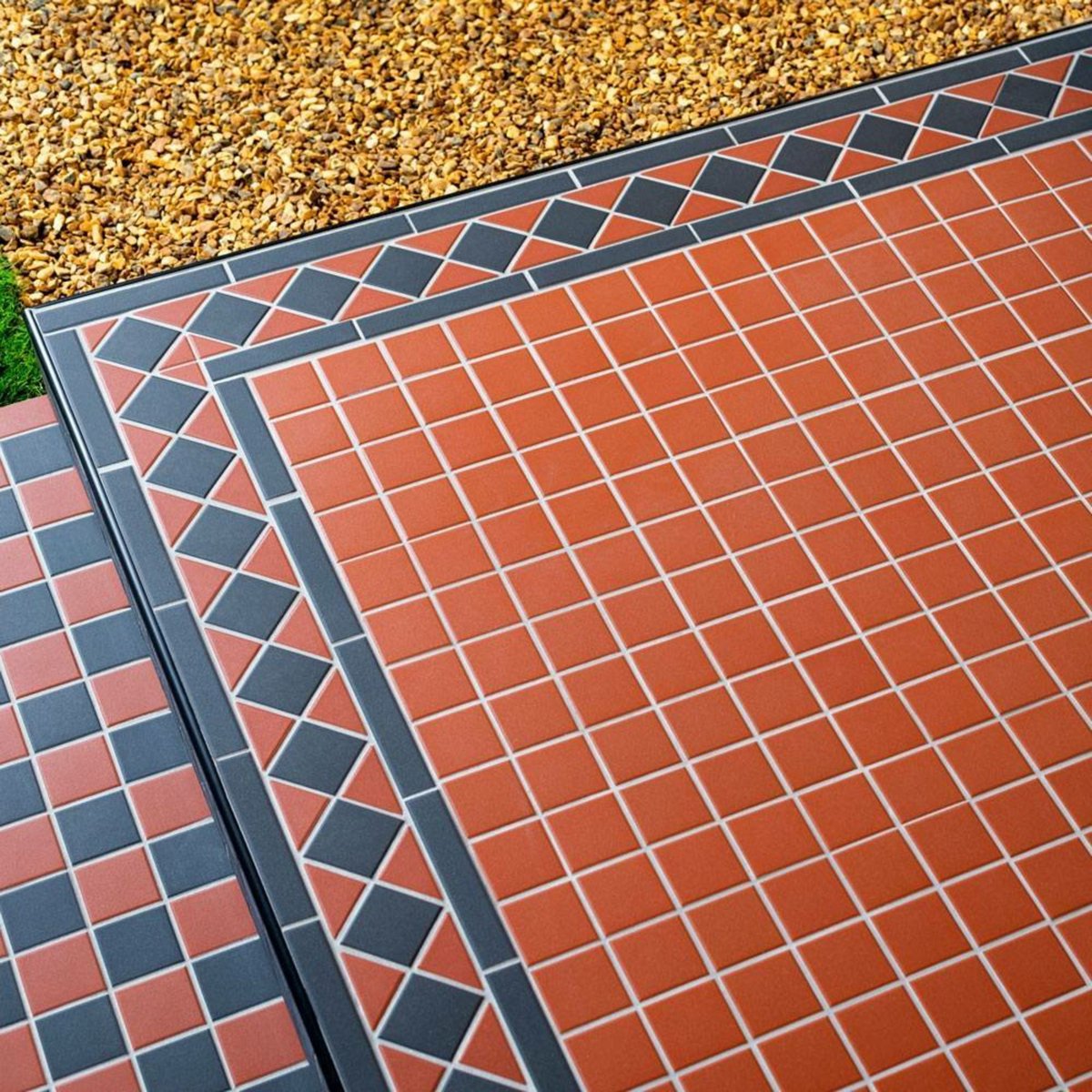 Victorian Red Mosaic — close-up of the tile surface, buy tile UK