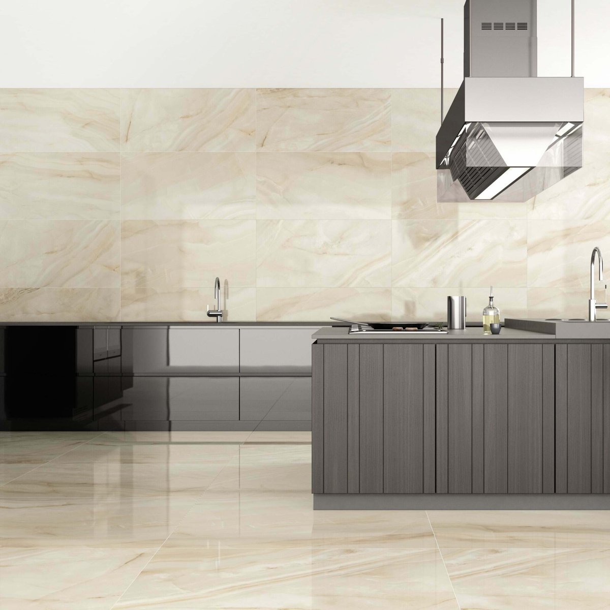 Rodas Light Beige Marble Effect Tiles 1200x600 — detail view, buy floor tile UK