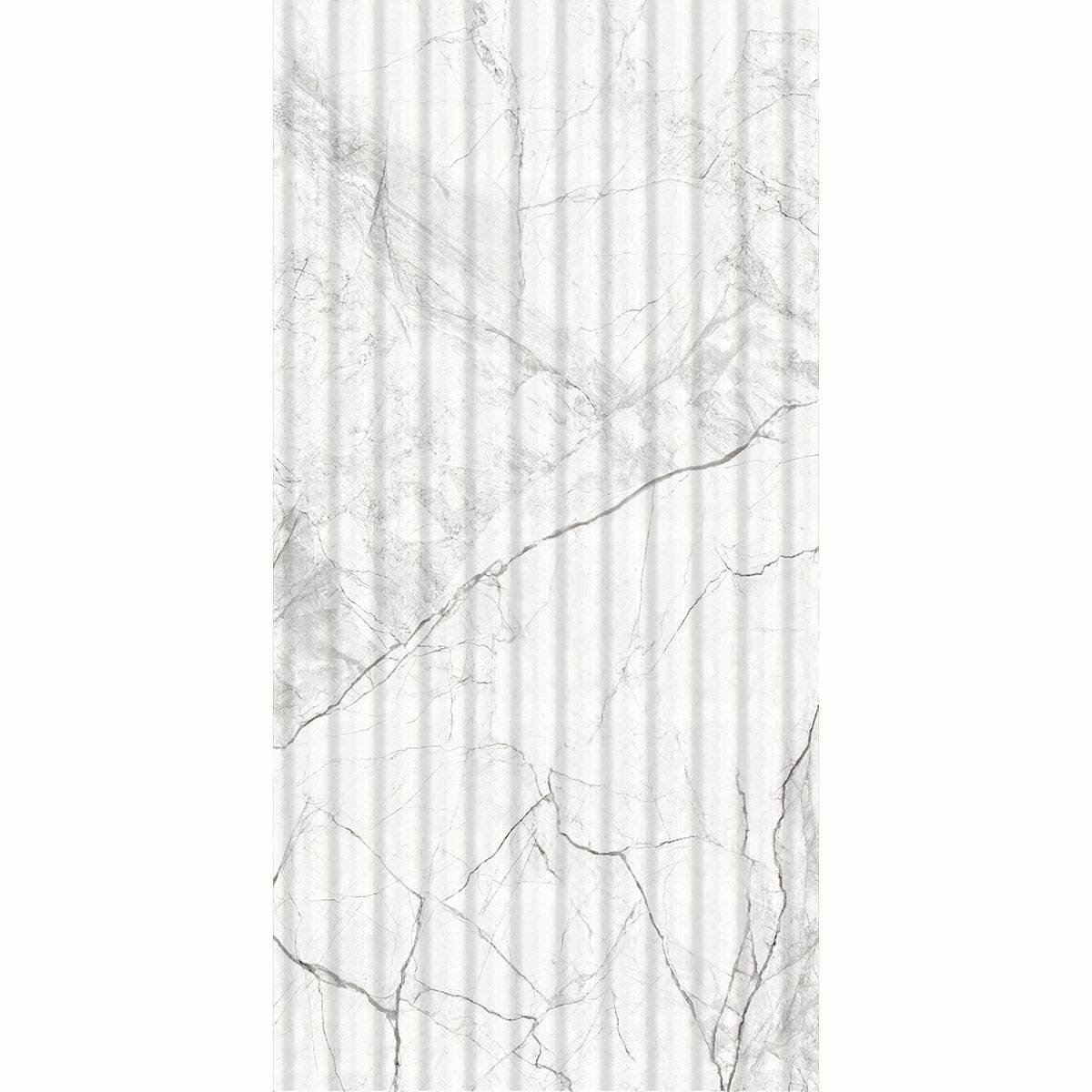 Riva White Matt Marble Effect Decor Wall Tile 600x300 — close-up of the tile surface, buy wall tile UK