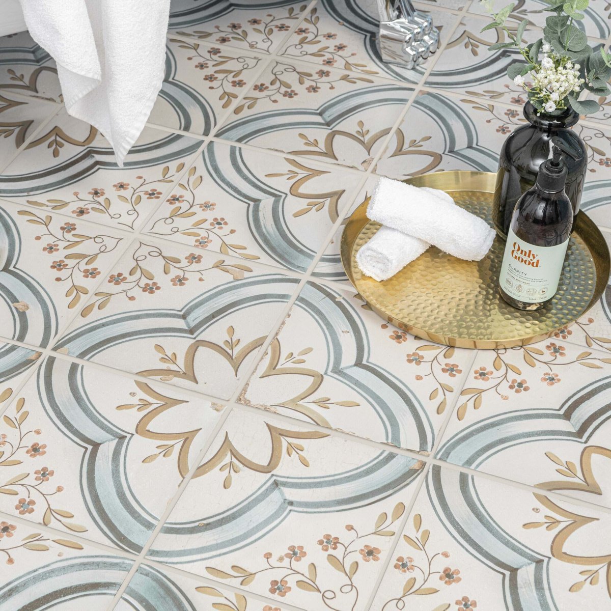 Vintage Industrial Nijar 450x450 — close-up of the tile surface, buy floor tile UK