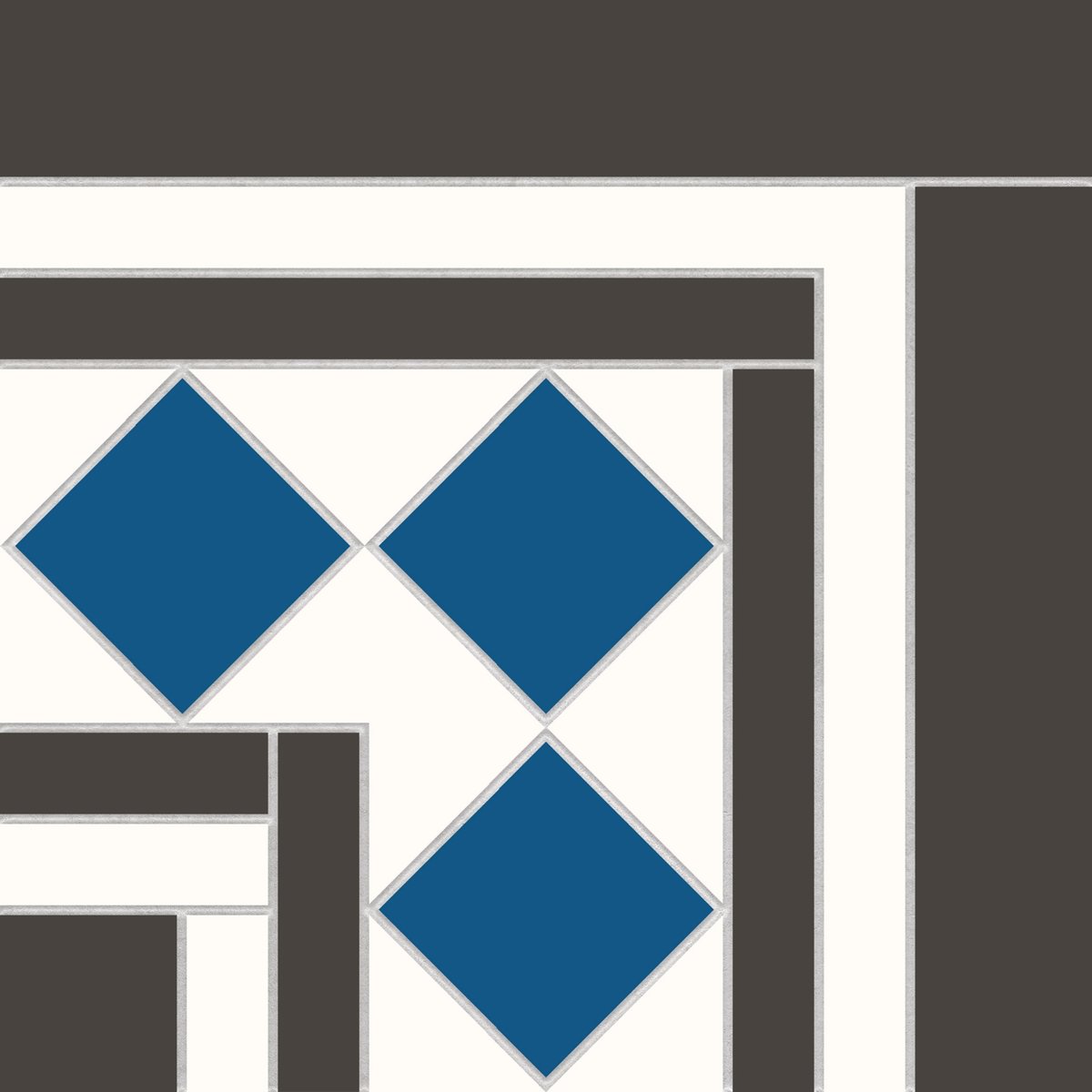 Victorian Bristol Blue & White Corner Anti Slip Porcelain Tile — close-up of the tile surface, buy tile UK