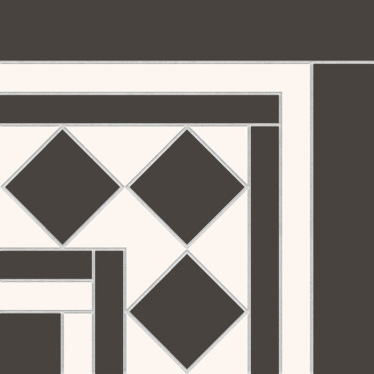 Victorian Bristol Black & White Corner Anti Slip Porcelain Tile — close-up of the tile surface, buy tile UK