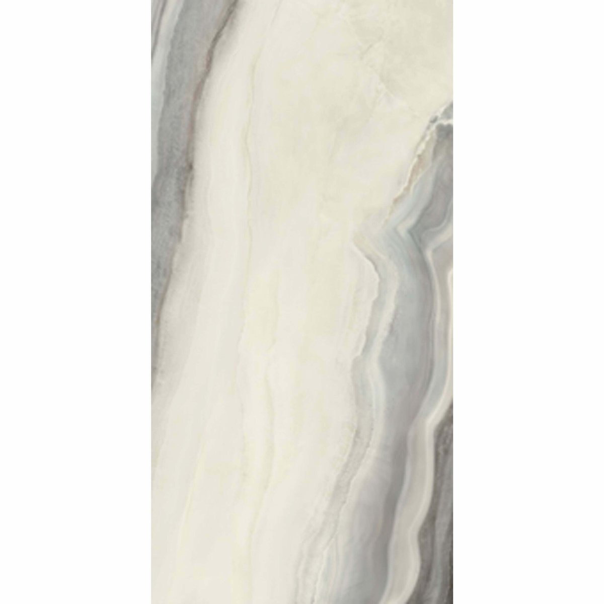 White Opal Polished Marble Effect Tiles 1198x598 — close-up of the tile surface, buy wall tile UK