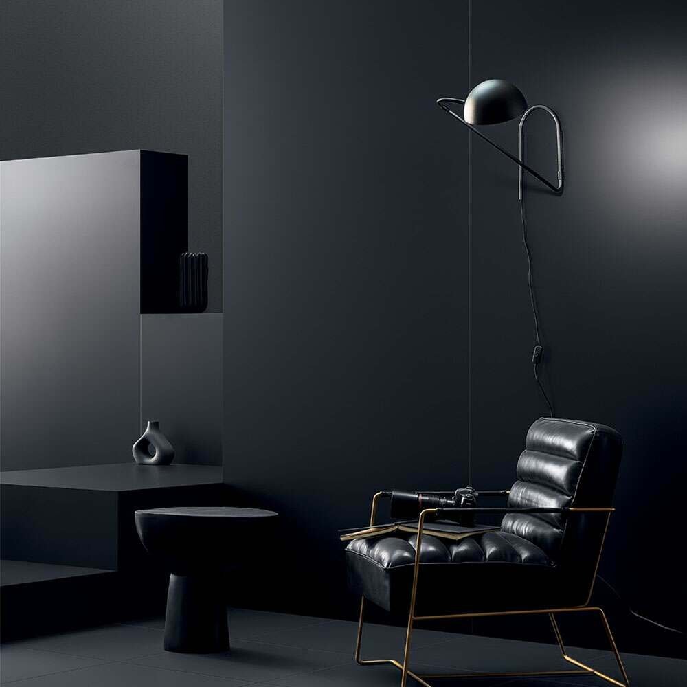 Cielo Nero Black Matt Plain Tiles 598x598 — alternative angle, buy floor tile UK