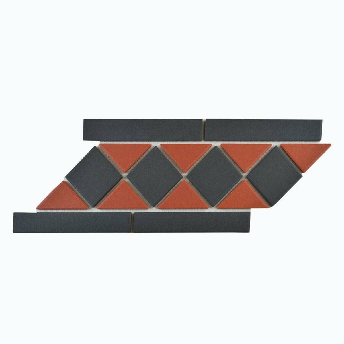 Victorian Red & Black Border — close-up of the tile surface, buy tile UK