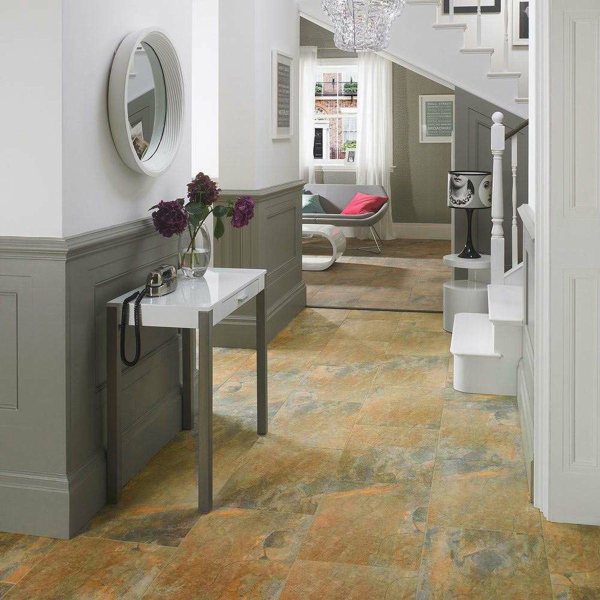 Keystone Brown Matt Wall and Floor Tiles — detail view, buy floor tile UK