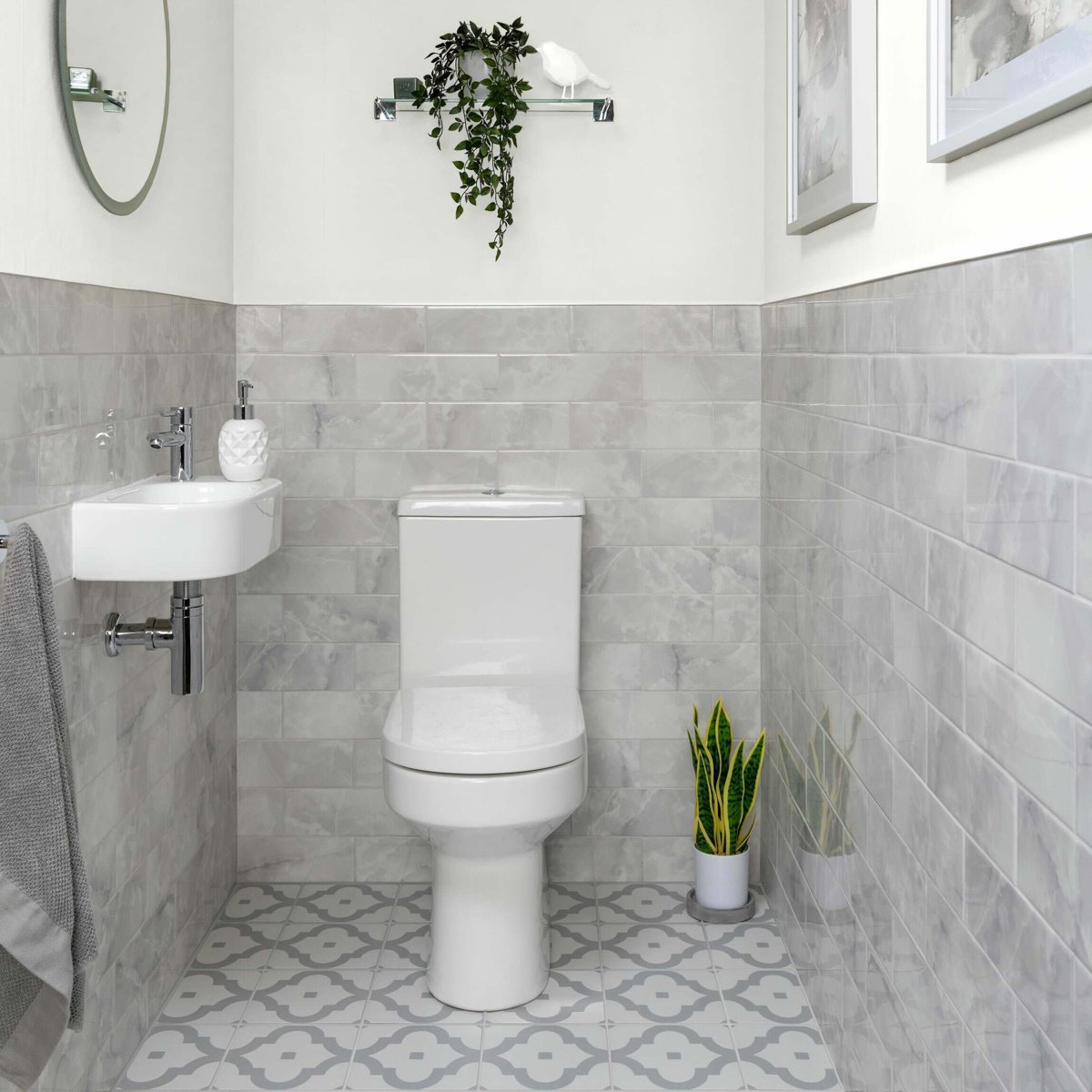 Onix Smoke Marble Effect Tile — alternative angle, buy tile UK
