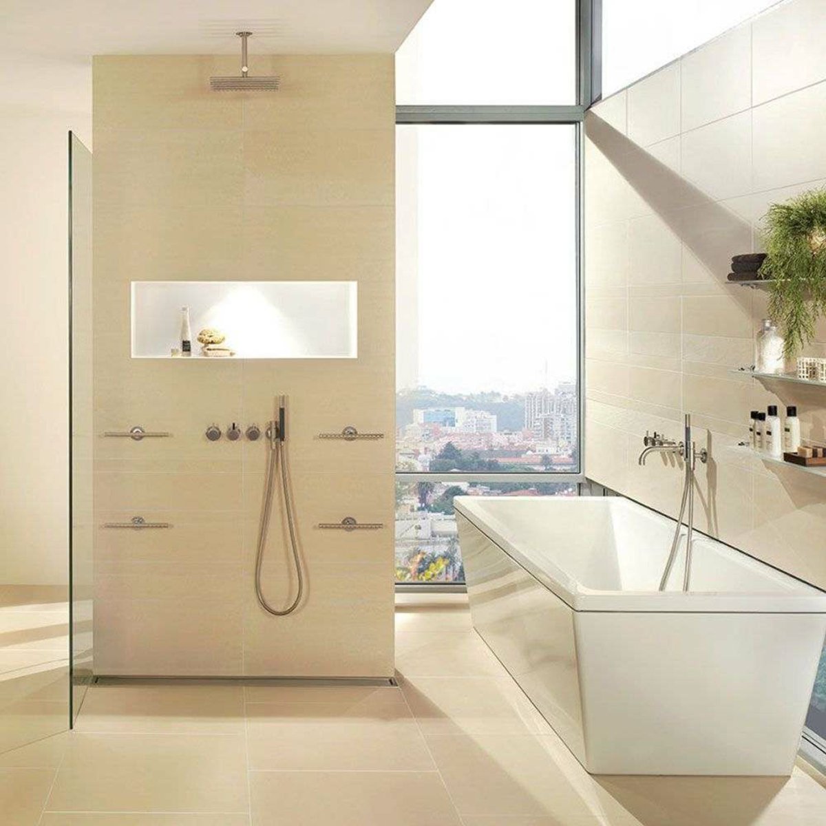 Gems Lounge Stone Effect Matt Beige 600x600 — detail view, buy floor tile UK